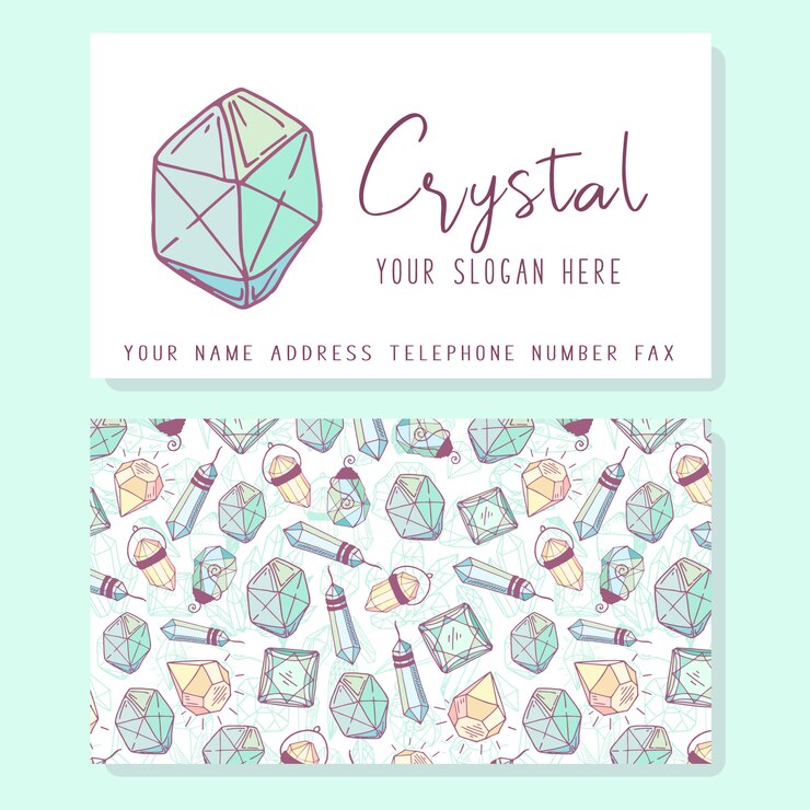 Vector identidad comercial, plantilla de tarjeta de visita con logotipo - diamantes turquesa o cristal