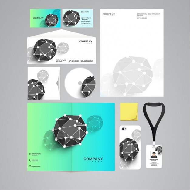 Vector identidad corporativa con formas geométricas