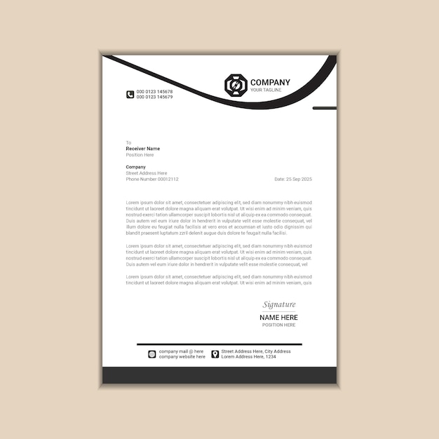Identidad corporativa moderna Diseño de membrete simple y limpio