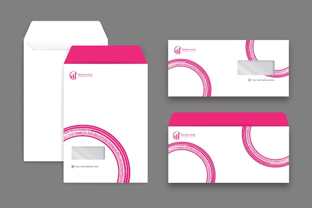 identidad corporativa del sobre con encabezado