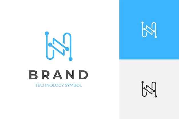Identidad del logotipo de la marca N con una plantilla de logotipo minimalista de estilo de línea