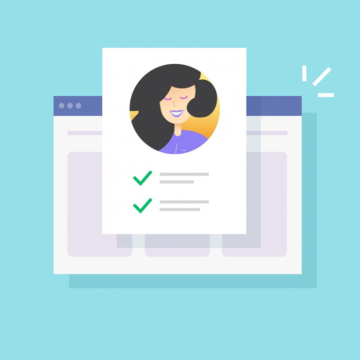 Vector identidad personal formulario web lista de verificación documento en línea
