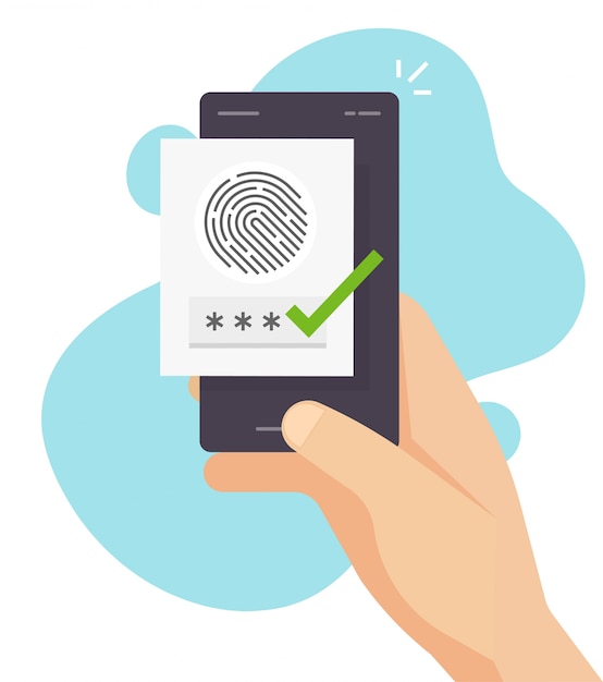 Identificación de seguridad de huellas digitales a través del sensor biométrico digital en línea en el teléfono móvil o la autenticación y autorización segura de huellas digitales