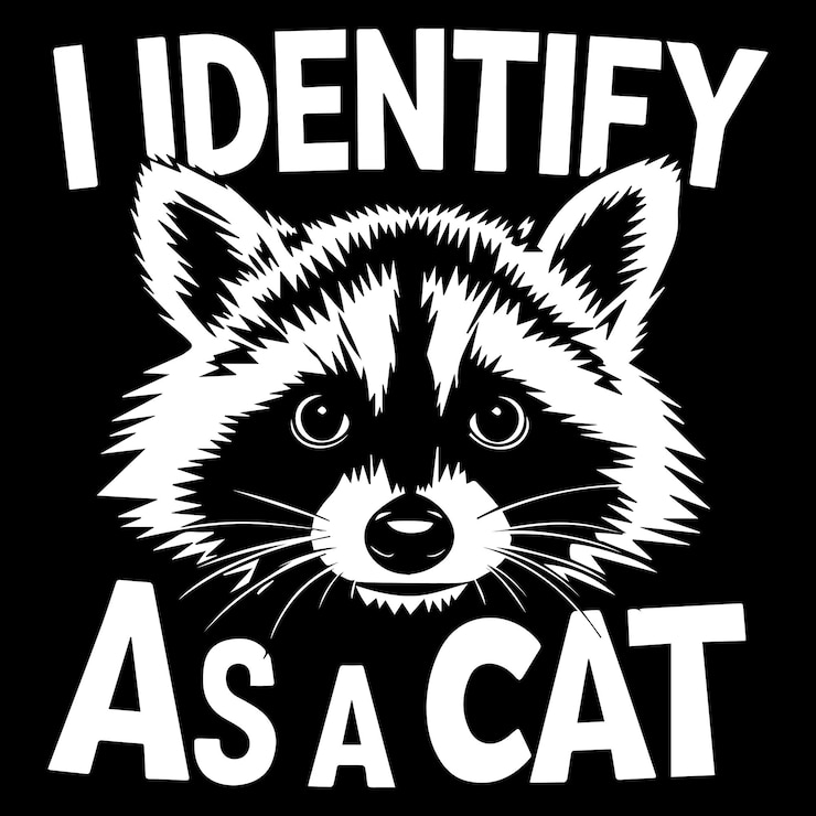 Vector identificar como un diseño gráfico de gato para los amantes de racoon