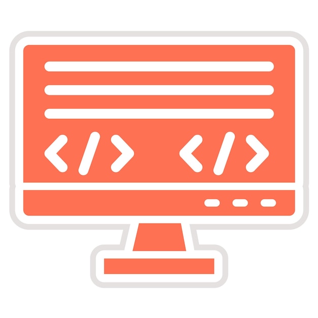 Idioma de codificación Ilustración del diseño de íconos vectoriales