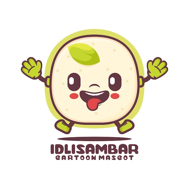 Idli sambar dibujos animados mascota comida vector ilustración