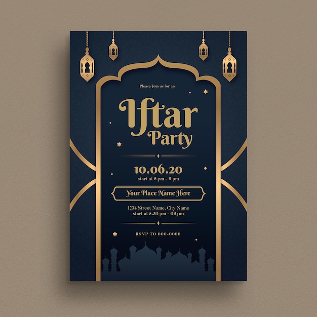 Vector iftar party flyer