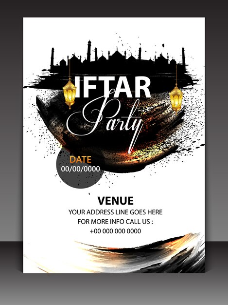 Vector iftar party flyer