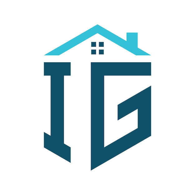 IG Casa Logo Diseño plantilla Carta IG Logo para la construcción de bienes raíces o cualquier negocio relacionado con la casa