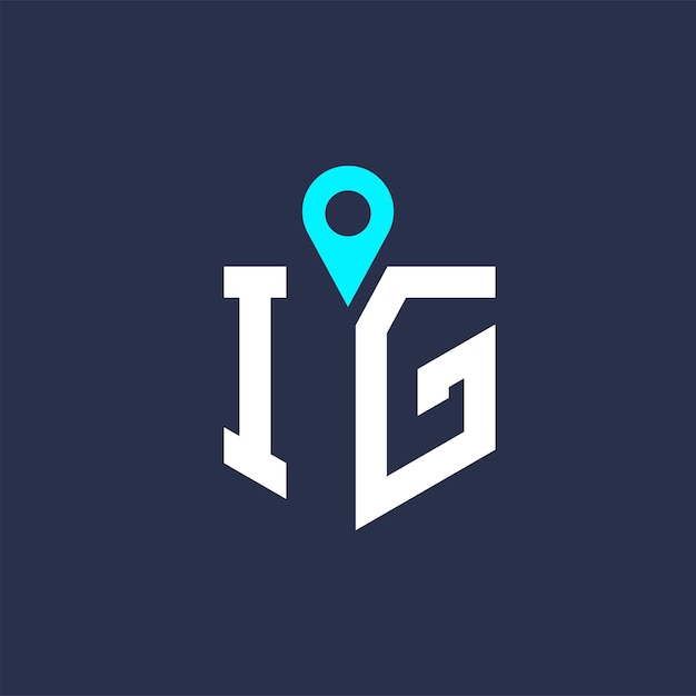 IG Diseño de logotipo de ubicación para reclutamiento y navegación Carta IG Icono vectorial de logotipo