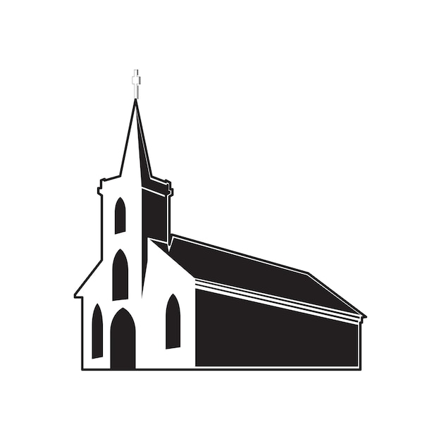 Iglesia lugar de culto edificio logo vector icono símbolo ilustración diseño