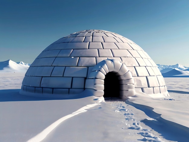 Igloo vectorial en terreno frío aislado