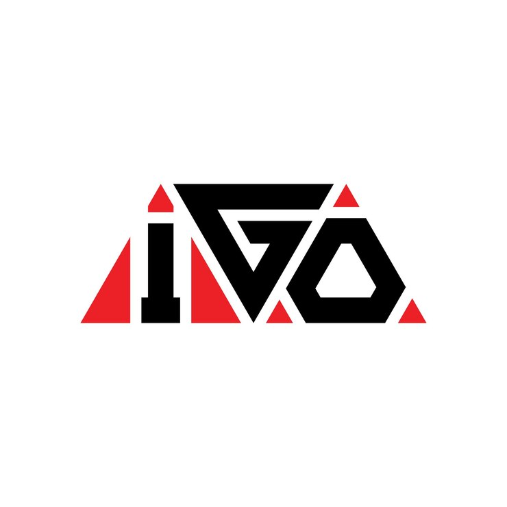 Vector igo triángulo diseño de la letra del logotipo con forma de triángulo igo diseño del logotipo triángulo monograma igo modelo de logotipo vectorial triángulo con color rojo igo logotipo triangular sencillo elegante y lujoso igo