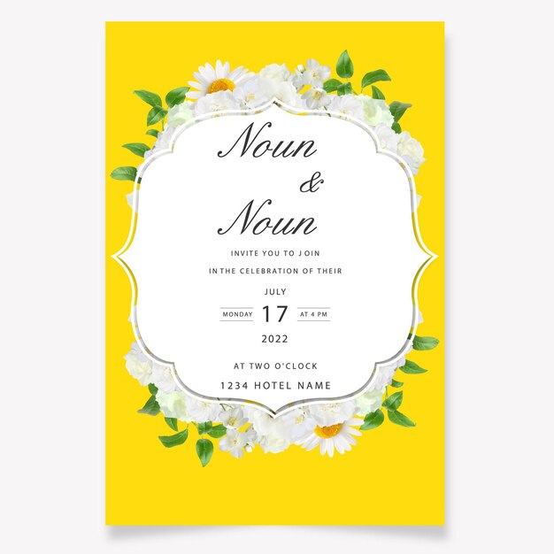 Iinvitación de boda con flores, formato .ai