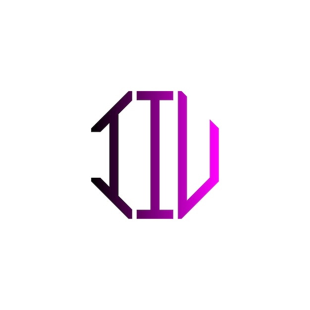 iiu letra creativa inicial moderno minimalista atemporal espacio negativo monograma símbolo diseño del logotipo