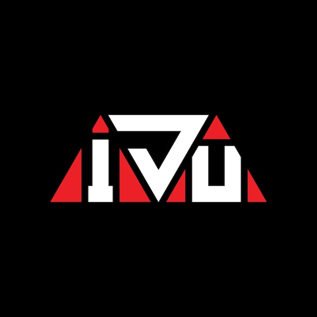 IJU diseño de logotipo de letra triangular con forma de triángulo IJU diseñador de logotipo triangular monograma IJU triángulo vectorial plantilla de logotipo con color rojo IJU logo triangular sencillo elegante y lujoso logotipo IJU