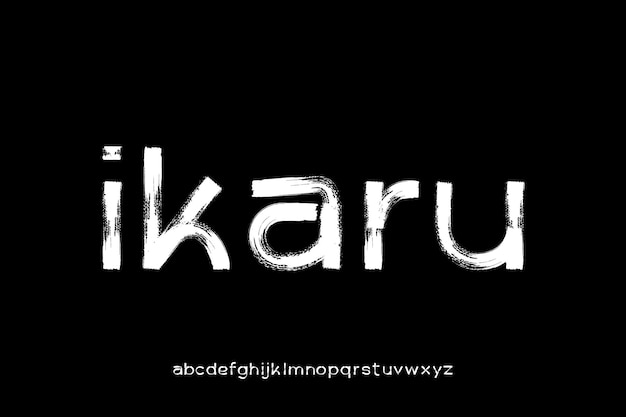 IKARU FONT VECTOR PANTALLA CEPILLO MINÚSCULAS ESCRITURA A MANO ANIME JAPÓN EDITABLE