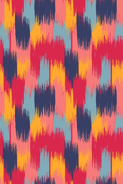 Ikat digital seamless pattern técnica tradicional de tejido de tela ikat diseño de tela multicolor