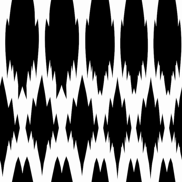 Vector ikat patrón sin costura blanco y negro ilustración vectorial
