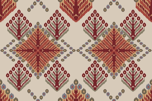 Ikat patrón sin costura tribal indio alfombra de tela étnica azteca mandala ornamento nativo boho chevron