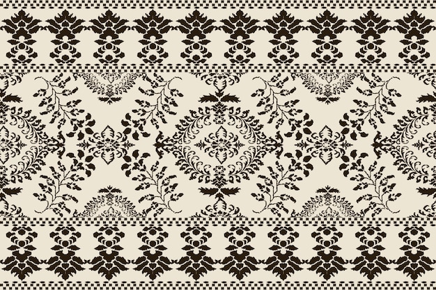 Ikat patrón sin costura tribal indio alfombra de tela étnica azteca mandala ornamento nativo boho chevron