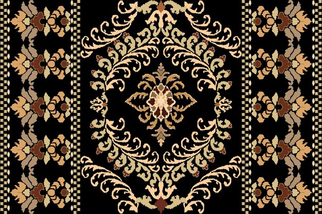 Ikat patrón sin costura tribal indio alfombra de tela étnica azteca mandala ornamento nativo boho chevron
