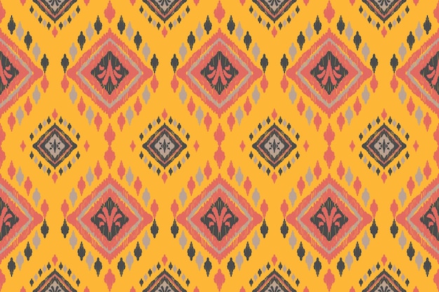 Ikat patrón sin costura tribal indio alfombra de tela étnica azteca mandala ornamento nativo boho chevron
