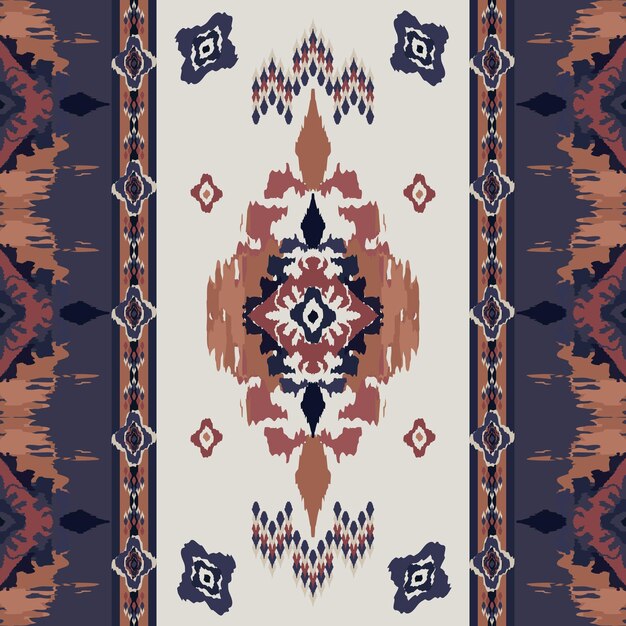 Ikat patrón sin costura tribal indio alfombra de tela étnica azteca mandala ornamento nativo boho chevron
