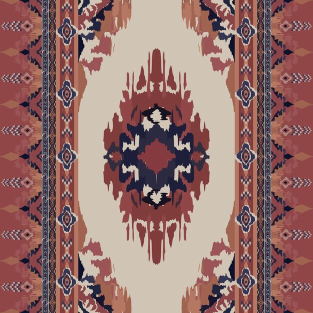 Ikat patrón sin costura tribal indio alfombra de tela étnica azteca mandala ornamento nativo boho chevron