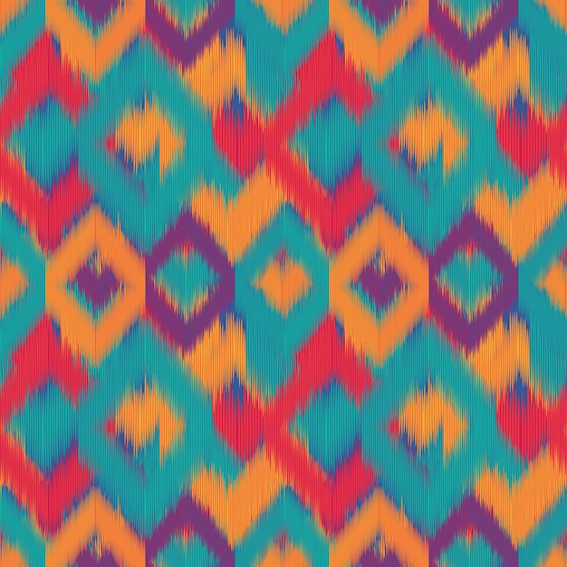 Ikat patrón sin costuras Digital Argyle patrones textiles Línea geométrica étnica tela ropa moda