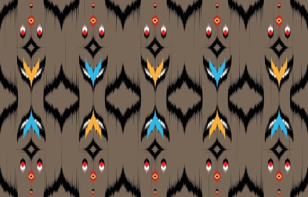 Vector ikat patrón sin costuras diseño para ilustración tela ropa alfombra textil batik bordado