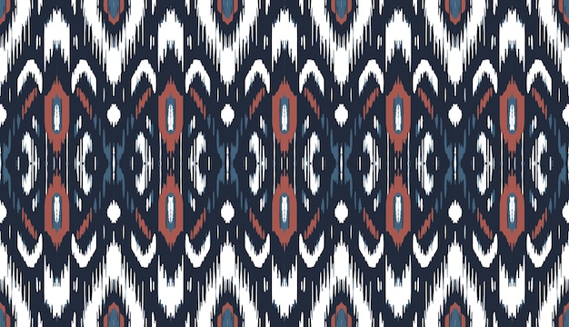 Ikat patrón sin costuras motivo de diseño geométrico hecho a mano étnico