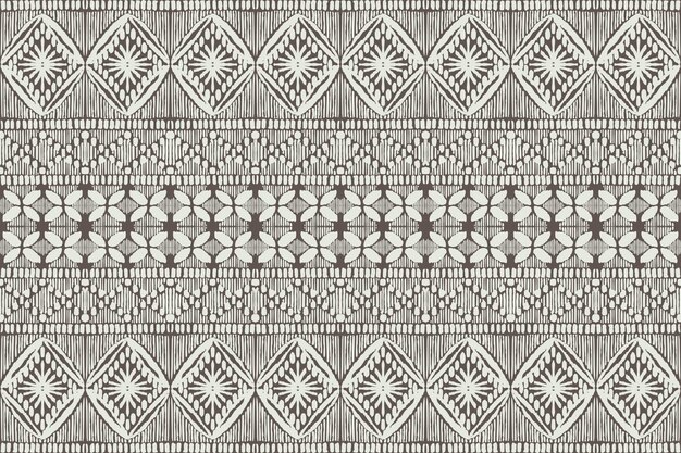 Ikat patrón indio tribal sin costuras alfombra de tela étnica azteca ornamento mandala boho nativo chevron