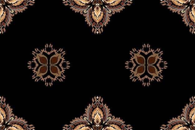 Ikat patrón indio tribal sin costuras alfombra de tela étnica azteca ornamento mandala boho nativo chevron