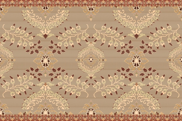 Ikat patrón indio tribal sin costuras alfombra de tela étnica azteca ornamento mandala boho nativo chevron