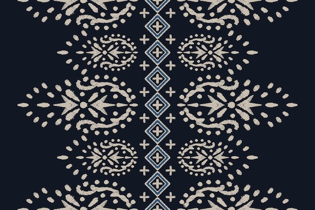 Vector ikat patrón indio tribal sin costuras alfombra de tela étnica azteca ornamento mandala boho nativo chevron