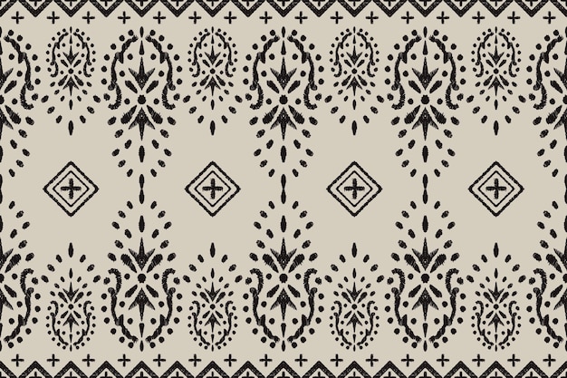 Vector ikat patrón indio tribal sin costuras alfombra de tela étnica azteca ornamento mandala boho nativo chevron