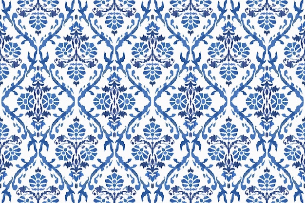 Ikat patrón indio tribal sin costuras alfombra de tela étnica azteca ornamento mandala boho nativo chevron