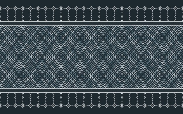 Ikat pequeño estilo geométrico tradicional con fondo de patrón sin costuras de color gris azul