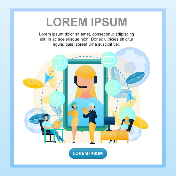 Vector illustration concept online 24/7 soporte al cliente