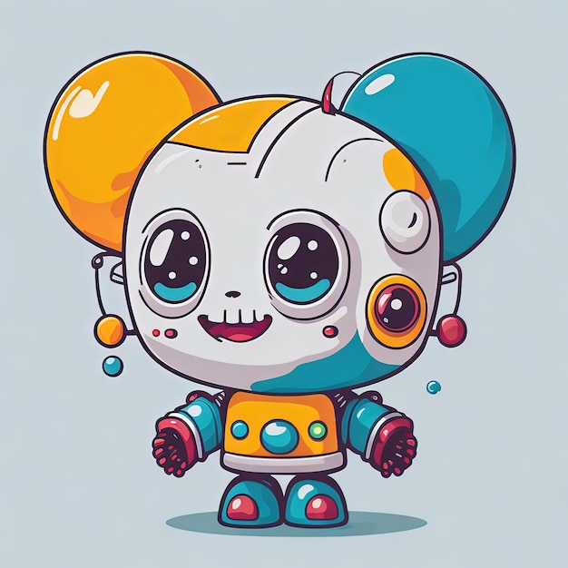 Vector illustratortion vector cute funny baby robot