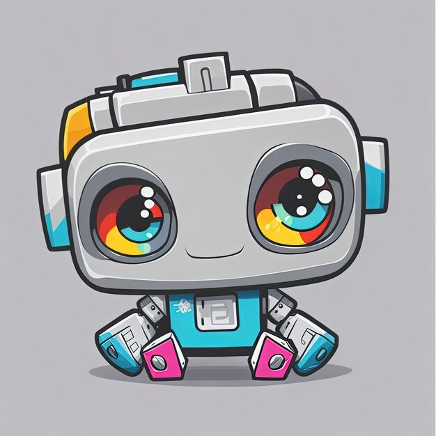 illustratortion vector Cute Funny Baby Robot