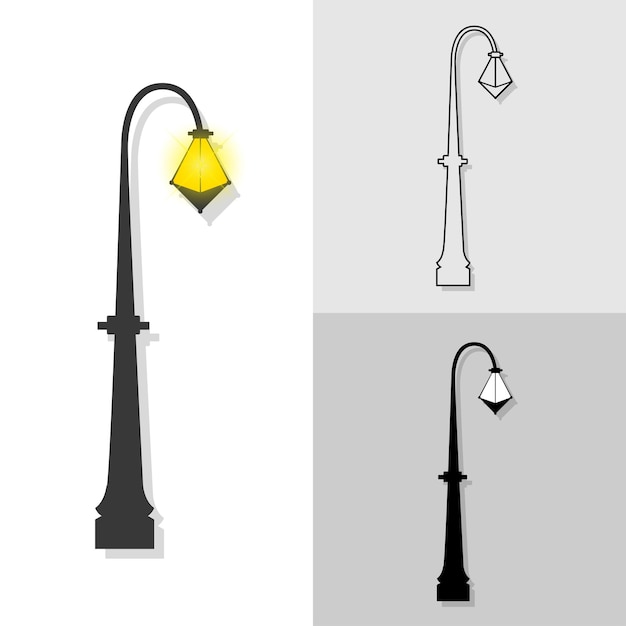 Iluminación al aire libre lámpara de calle jardín urbano viejos postes de la calle frente al punto de la lámpara de la calle