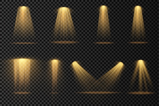 Iluminación amarilla brillante con efectos de luz de proyector de foco