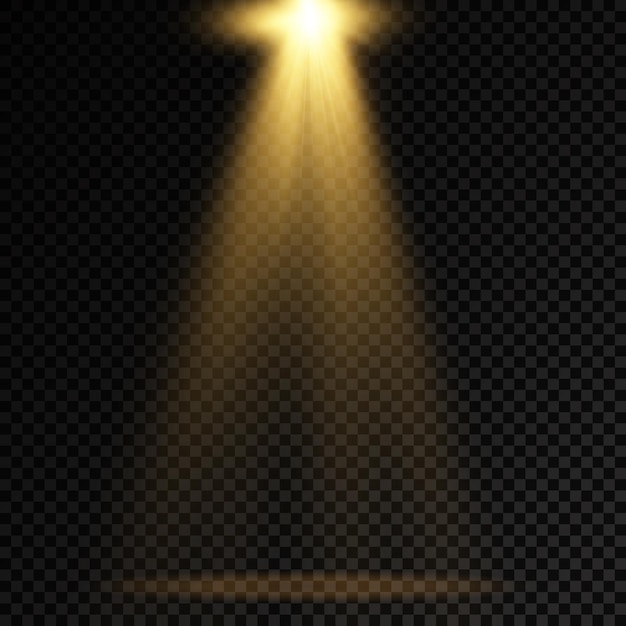 Iluminación de escenario dorado Escena de foco Proyector amarillo Efectos de luz Iluminación amarilla brillante