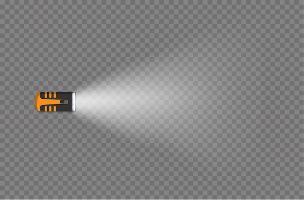 Iluminación de linterna con foco o haces de destello conjunto de linterna o vector de lámpara de luz intermitente