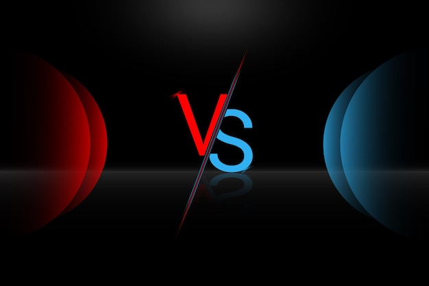 Iluminación vectorial de pantalla VS o Versus y diseño brillante de vidrio.
