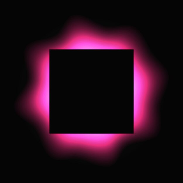 Iluminado cuadrado marco de luz con gradiente de color