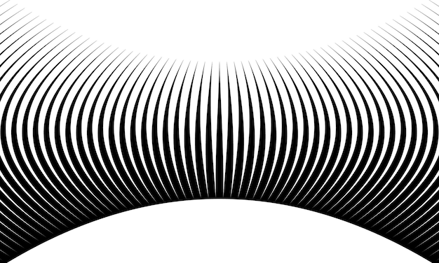 Ilusión óptica abstracta con líneas negras curvas