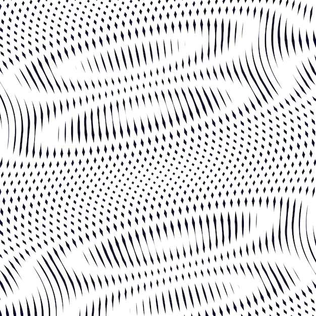 Ilusión óptica, creativo telón de fondo muaré gráfico en blanco y negro. fondo de vector de contraste hipnótico forrado decorativo.